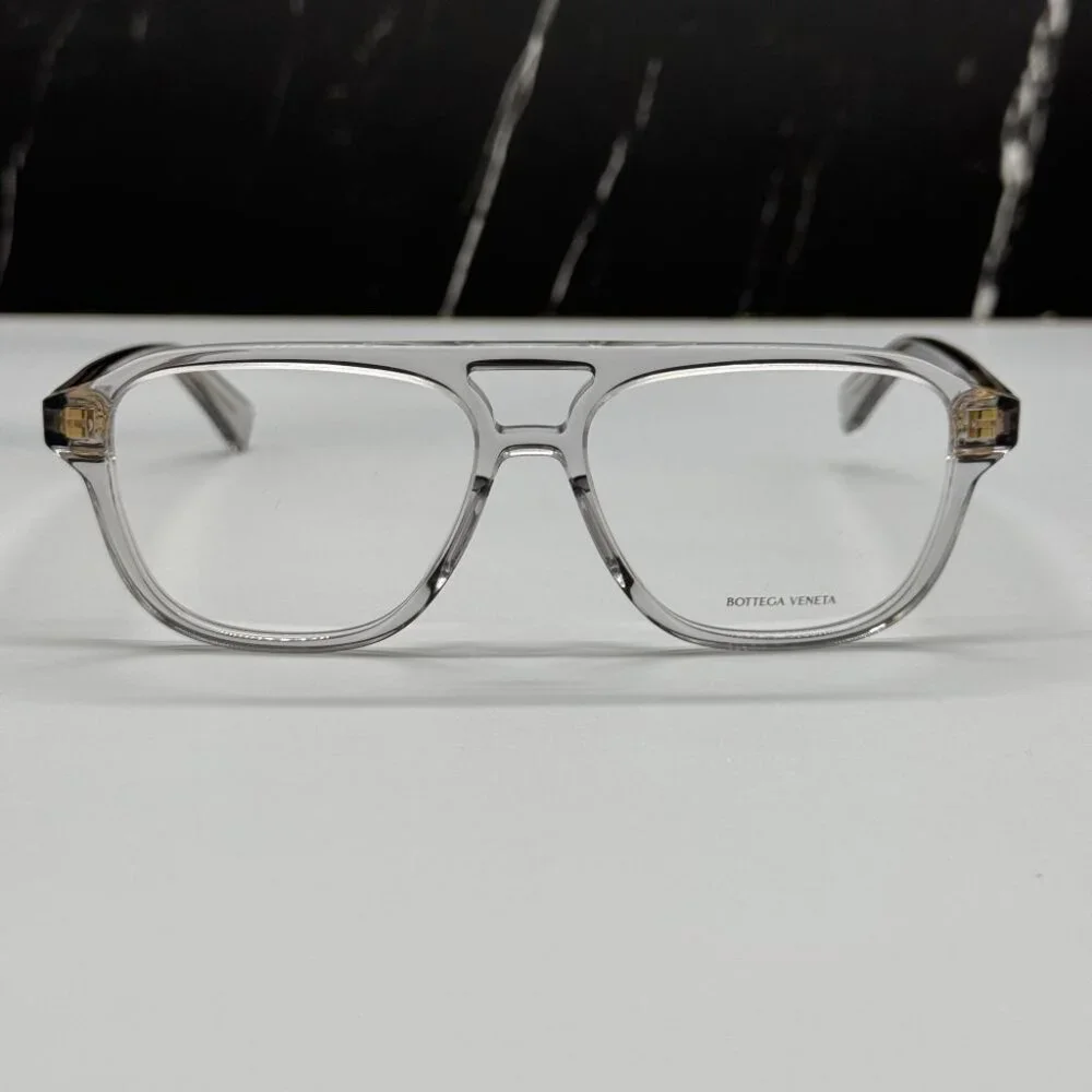 NEW BV1294O 004 BOTTEGA VENETA GREY UNISEX BOTTEGA VENETA EYEGLASSES